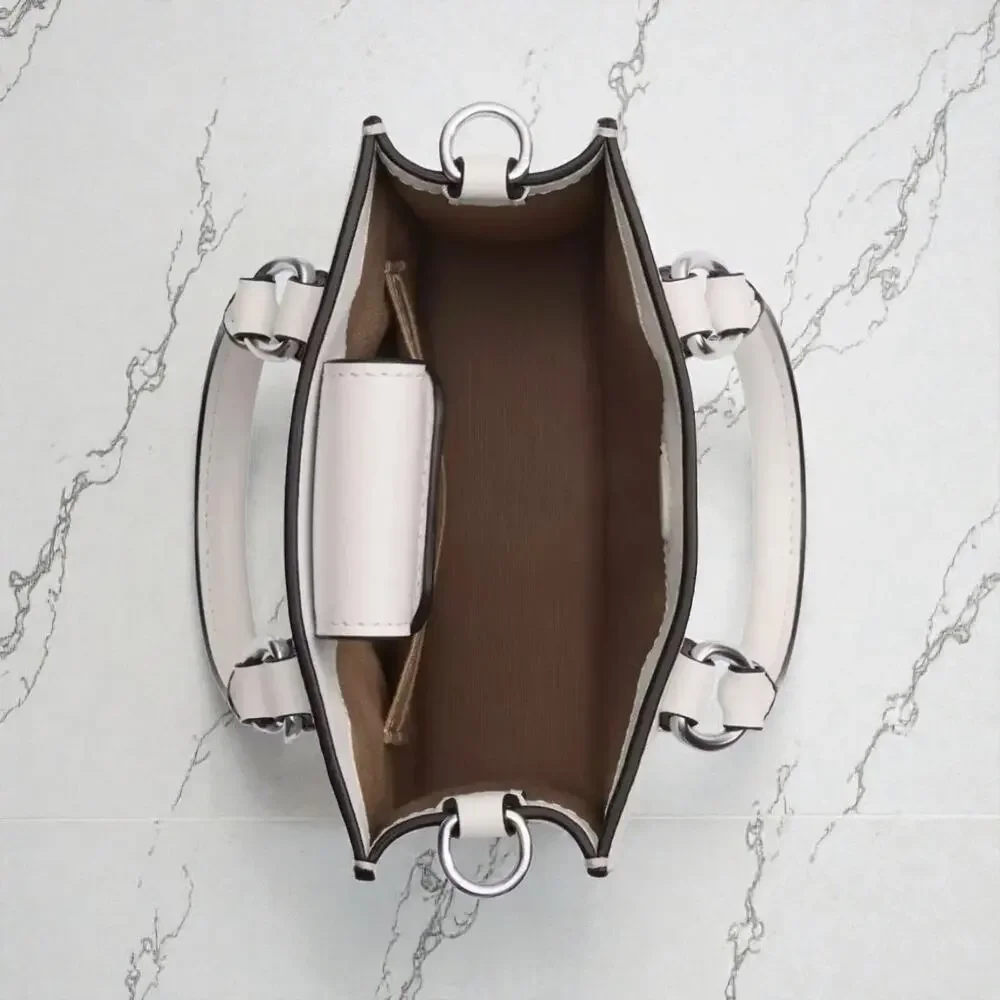 Coach North South Mini Tote Crossbody In Signature Canvas White CP011 - Picture 5 of 8